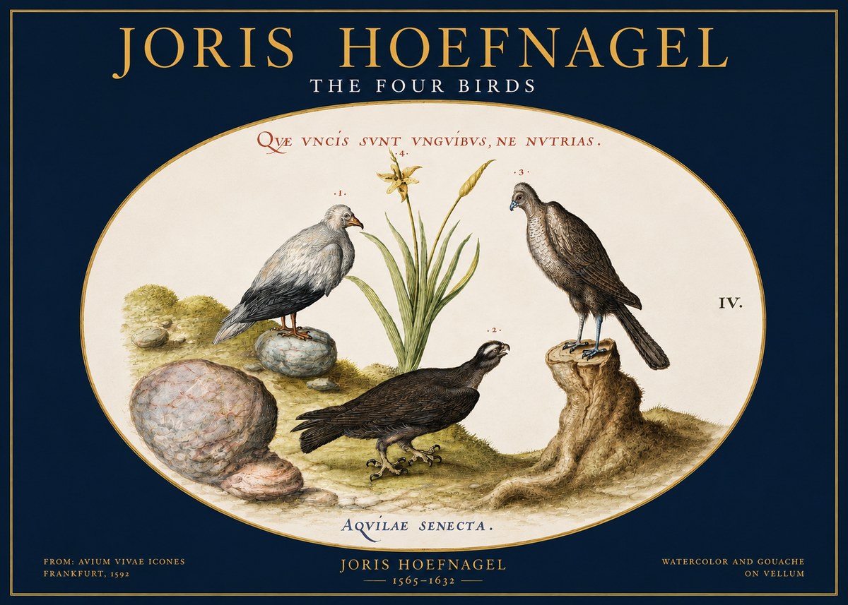 Joris Hoefnagel The Four Birds No2 - Poszter