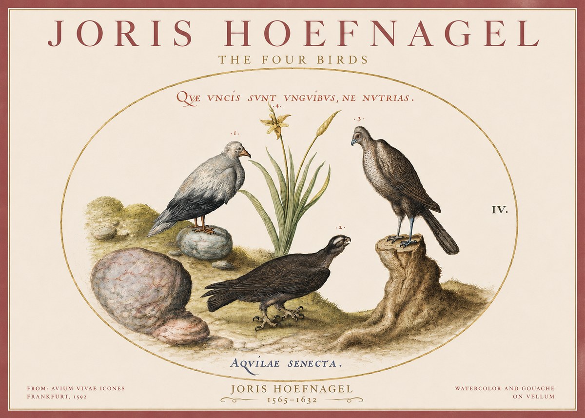 Joris Hoefnagel The Four Birds No3 - Poszter