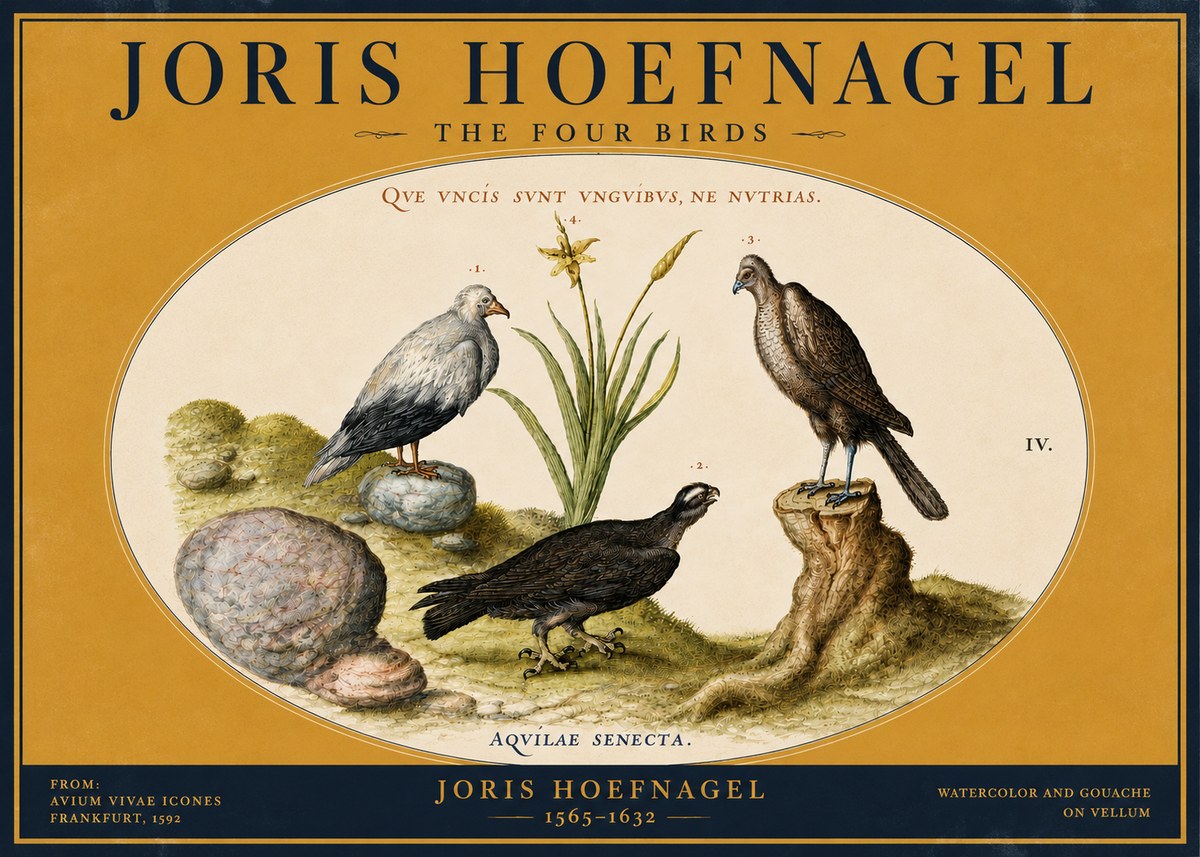 Joris Hoefnagel The Four Birds No4 - Poszter