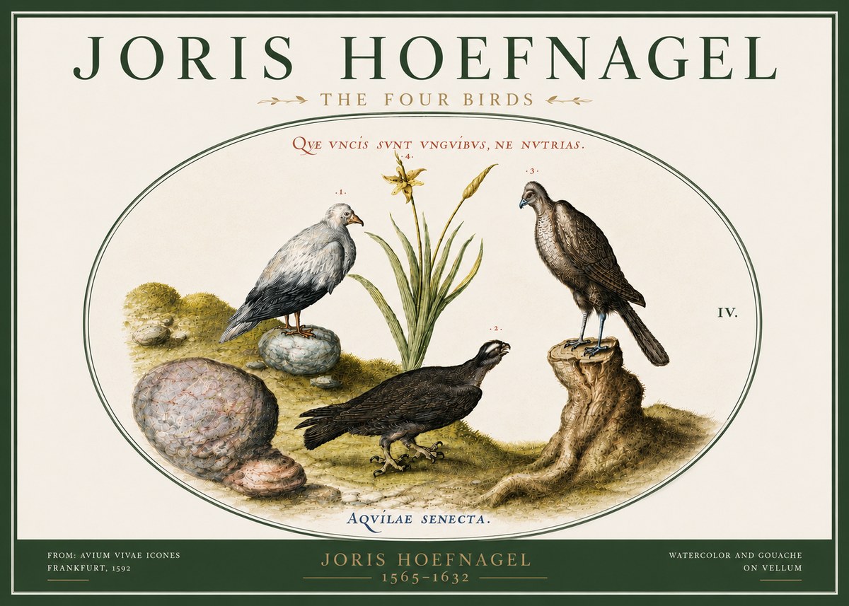 Joris Hoefnagel The Four Birds No5 - Poszter