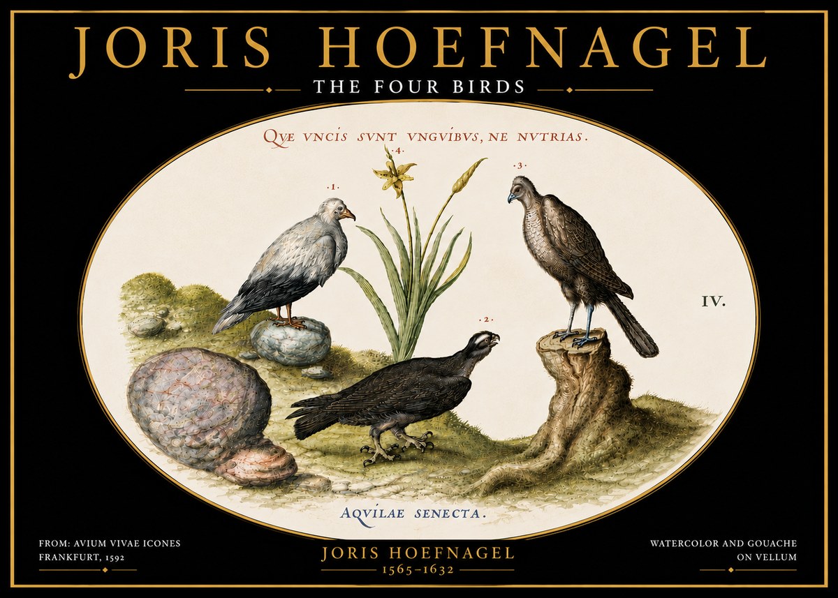 Joris Hoefnagel The Four Birds No6 - Poszter