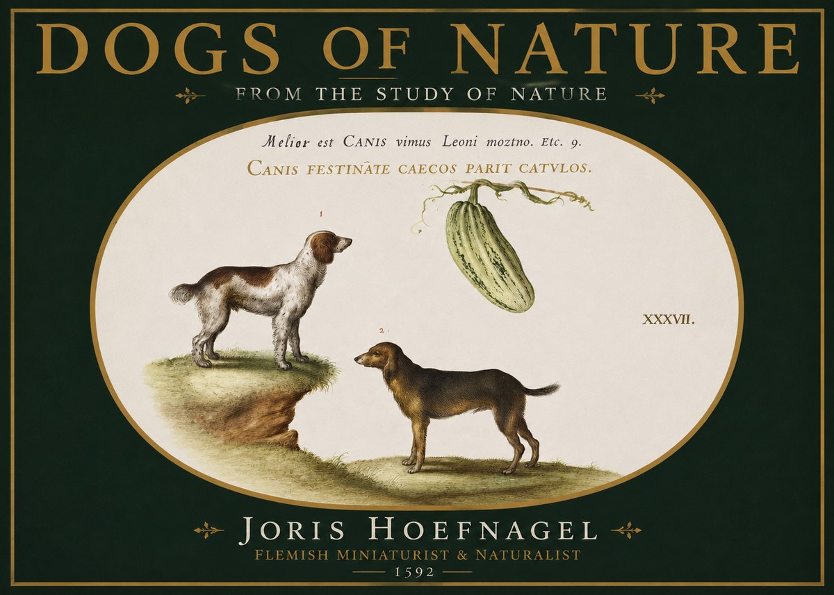 Joris Hoefnagel Canis Festinas Caecos Parit Catulos No4 - Poszter