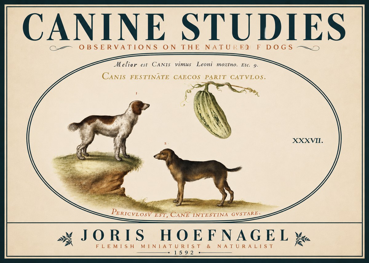 Joris Hoefnagel Canis Festinas Caecos Parit Catulos No6 - Poszter