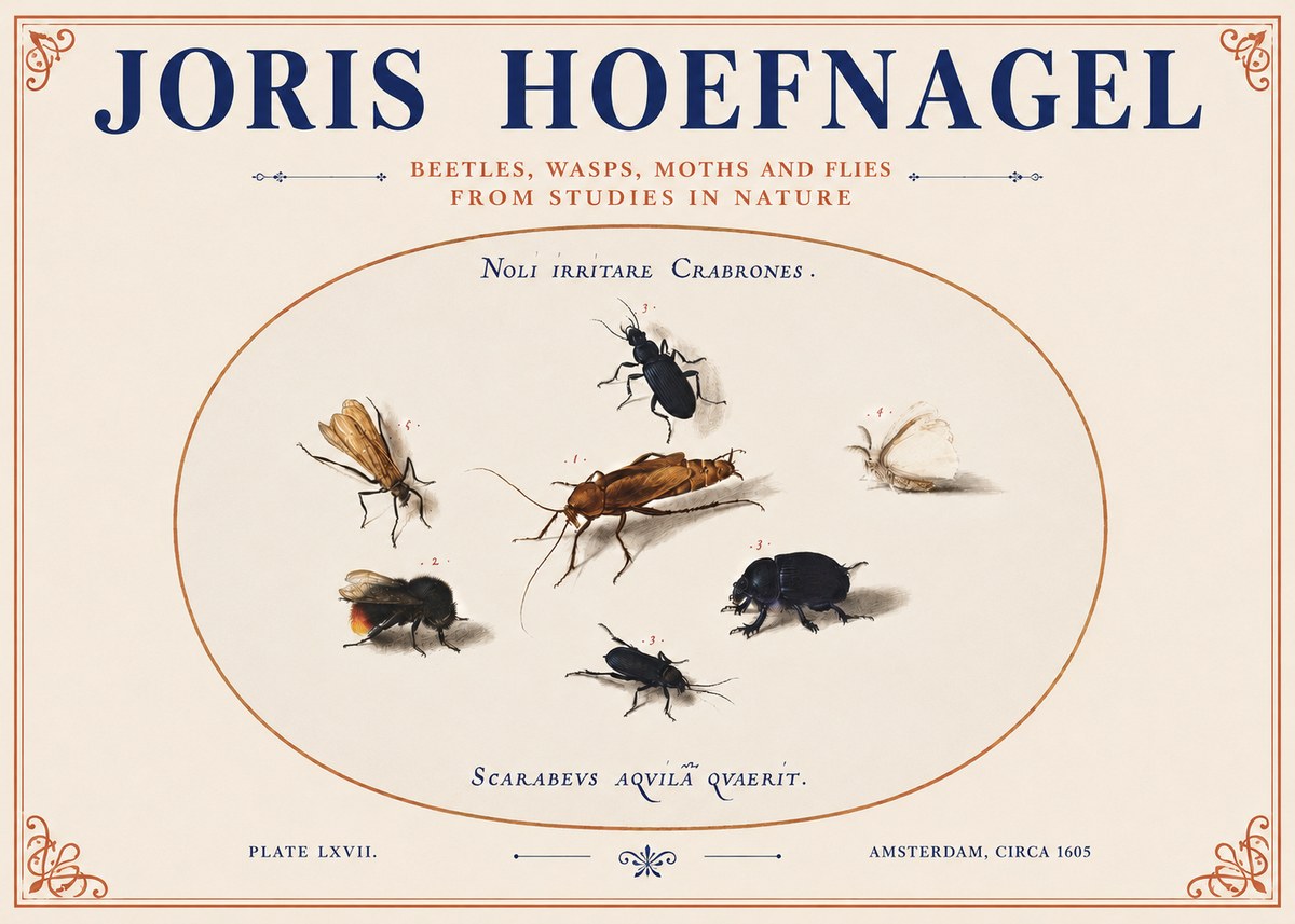 Joris Hoefnagel Scarabeus Aqvilä Qvaerit. No4 - Poszter