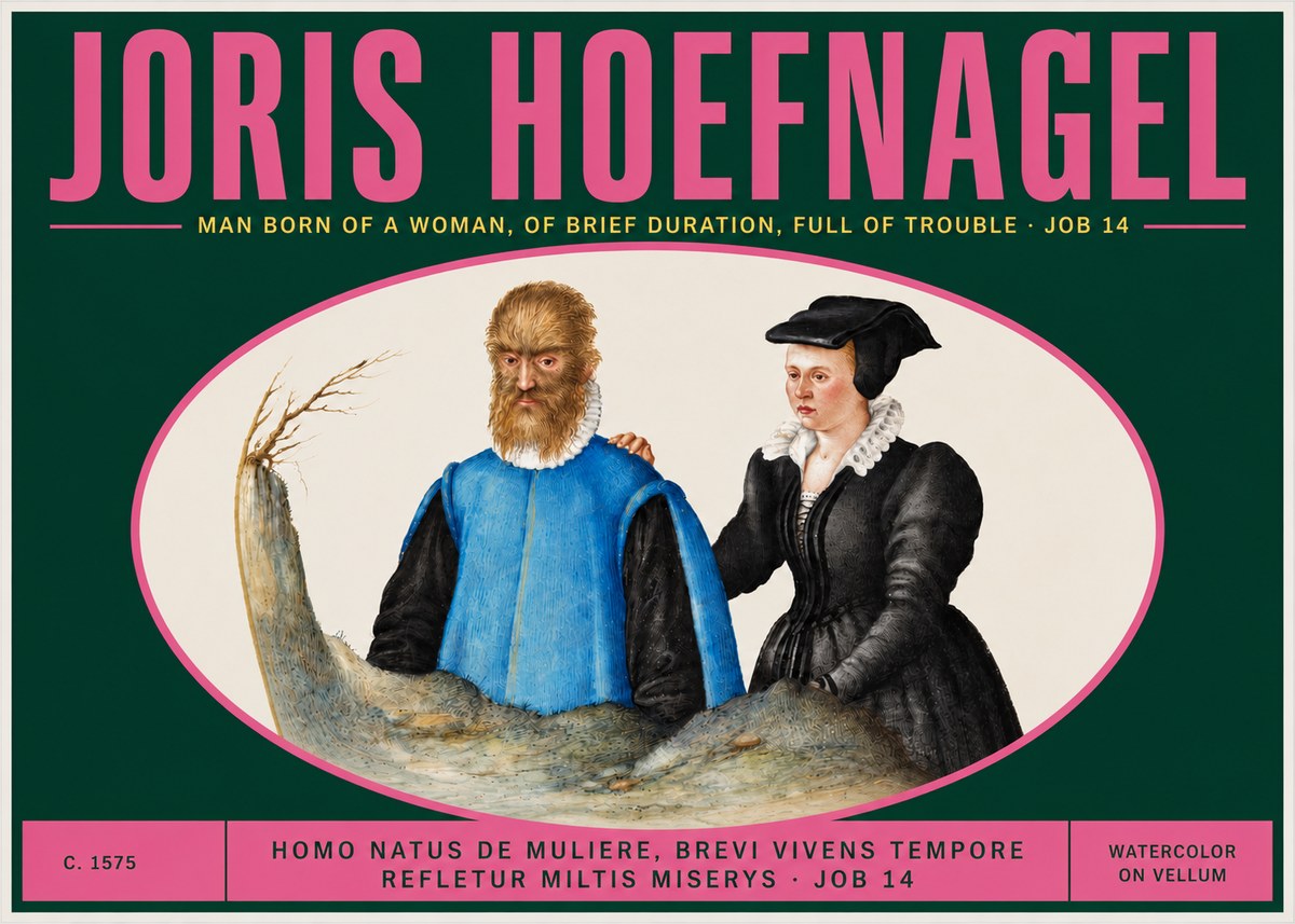 Joris Hoefnagel Homo Natus De Muliere, Brevi Vivens Tempore Refletur Miltis Miserys · Job 14 No3 - Poszter
