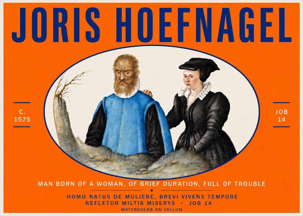 Joris Hoefnagel Homo Natus De Muliere, Brevi Vivens Tempore Refletur Miltis Miserys · Job 14 No4 - Poszter