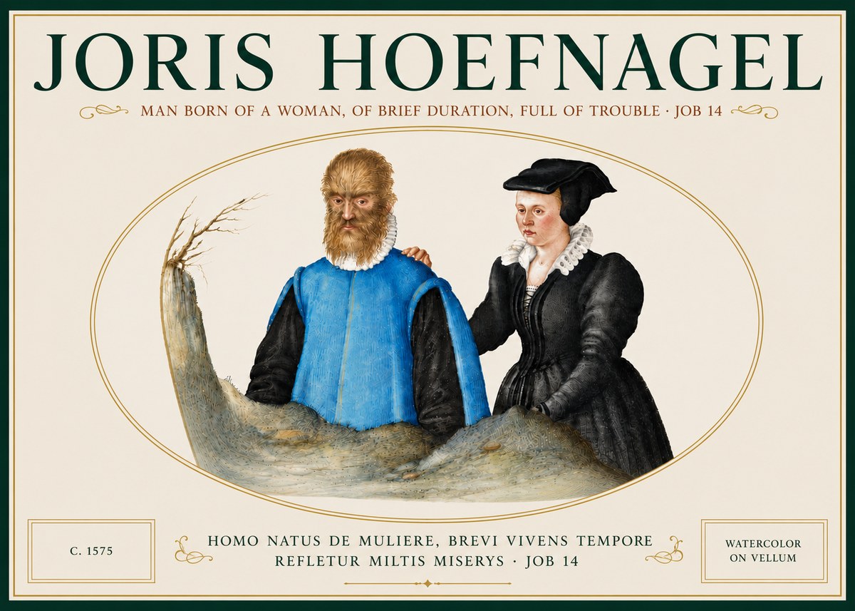 Joris Hoefnagel Homo Natus De Muliere, Brevi Vivens Tempore Refletur Miltis Miserys · Job 14 No5 - Poszter