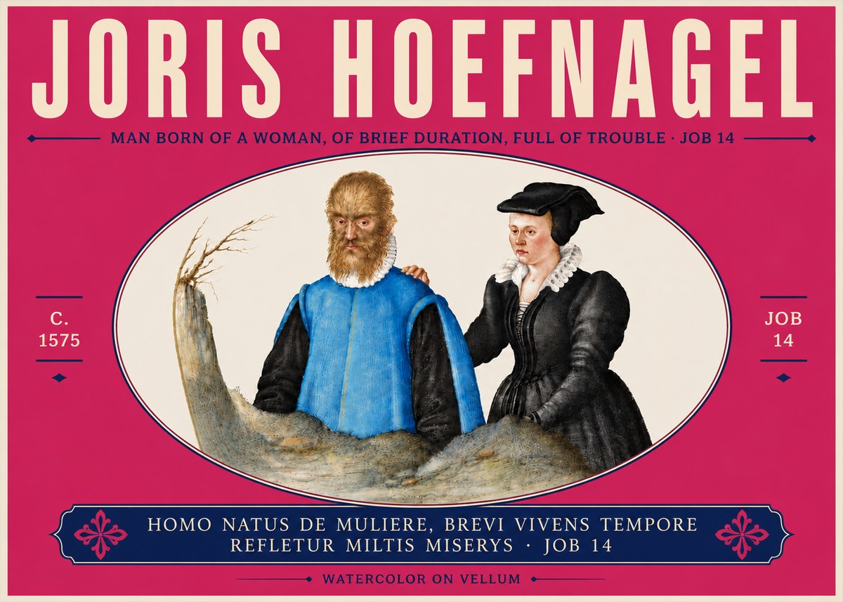 Joris Hoefnagel Homo Natus De Muliere, Brevi Vivens Tempore Refletur Miltis Miserys · Job 14 No6 - Poszter