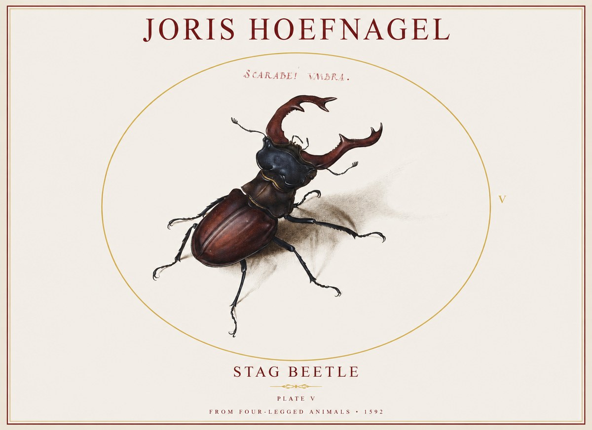 Joris Hoefnagel Stag Beetle No1 - Poszter