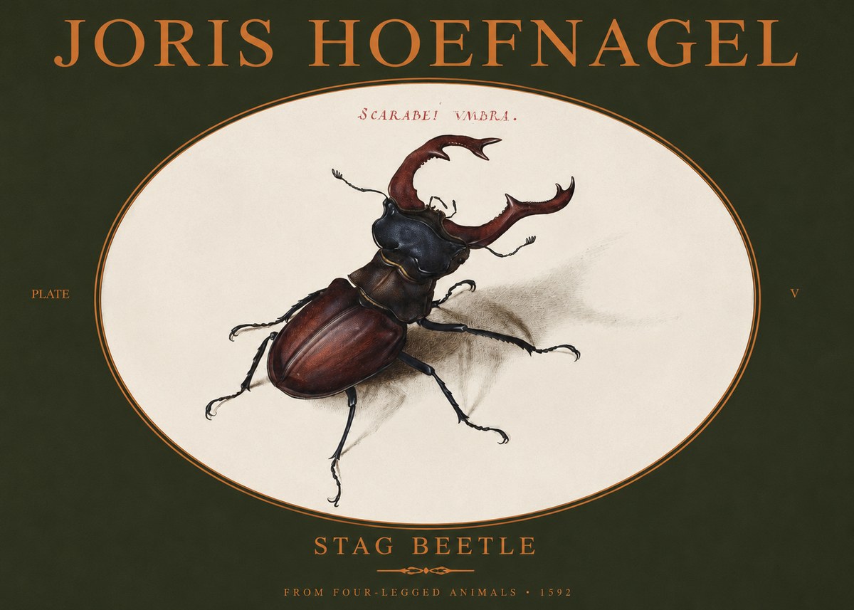 Joris Hoefnagel Stag Beetle No2 - Poszter