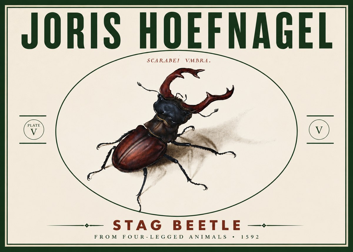 Joris Hoefnagel Stag Beetle No6 - Poszter