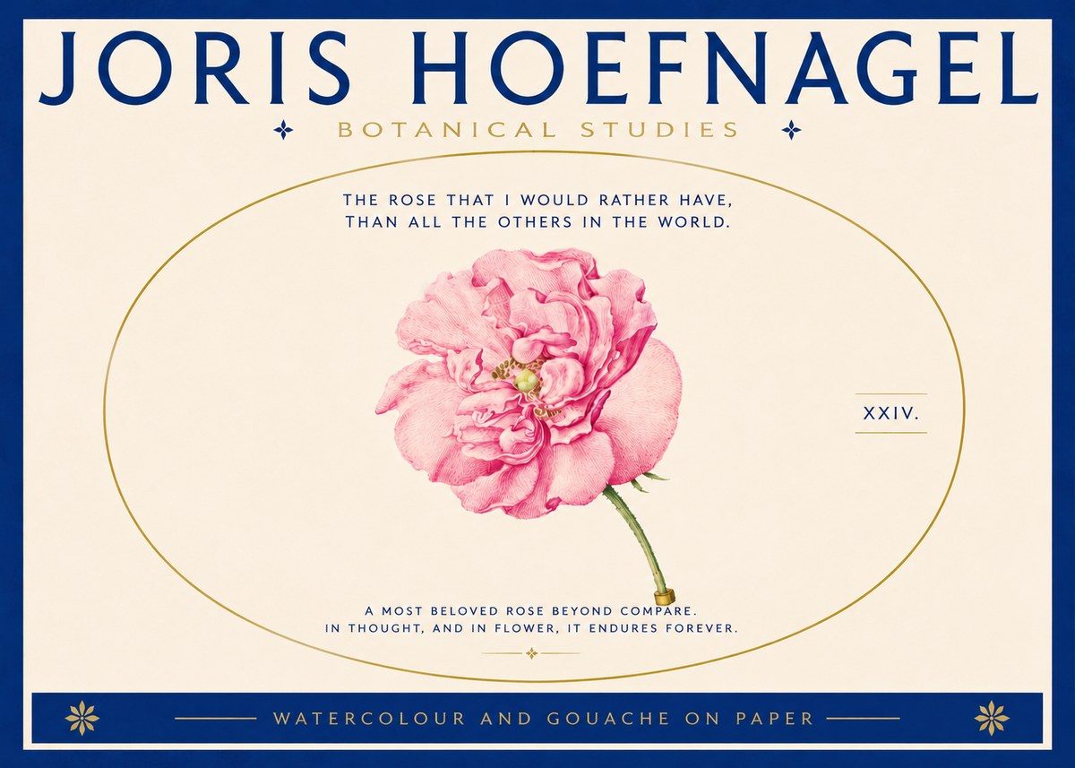 Joris Hoefnagel A Pink Damask Rose No5 - Poszter