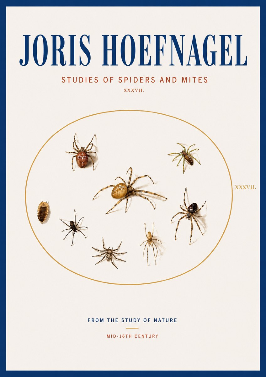 Joris Hoefnagel Study of Spiders and Mites - Plate Xxxvii. No4 - Poszter
