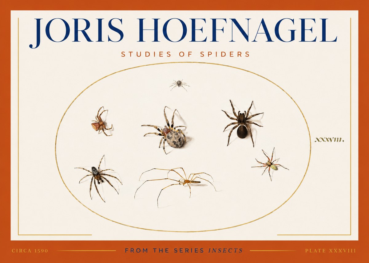 Joris Hoefnagel Studies of Spiders I No3 - Poszter