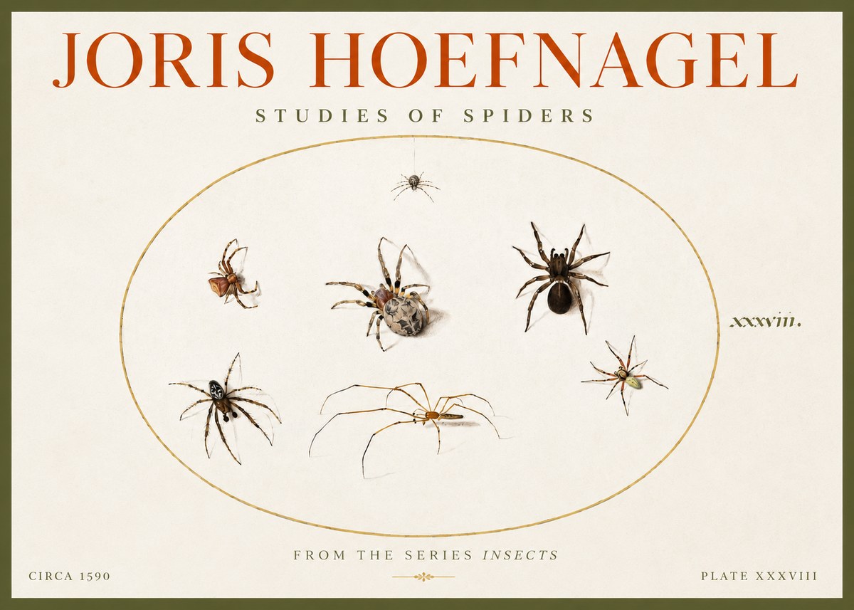 Joris Hoefnagel Studies of Spiders I No4 - Poszter