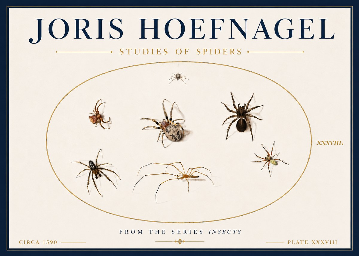 Joris Hoefnagel Studies of Spiders I No6 - Poszter