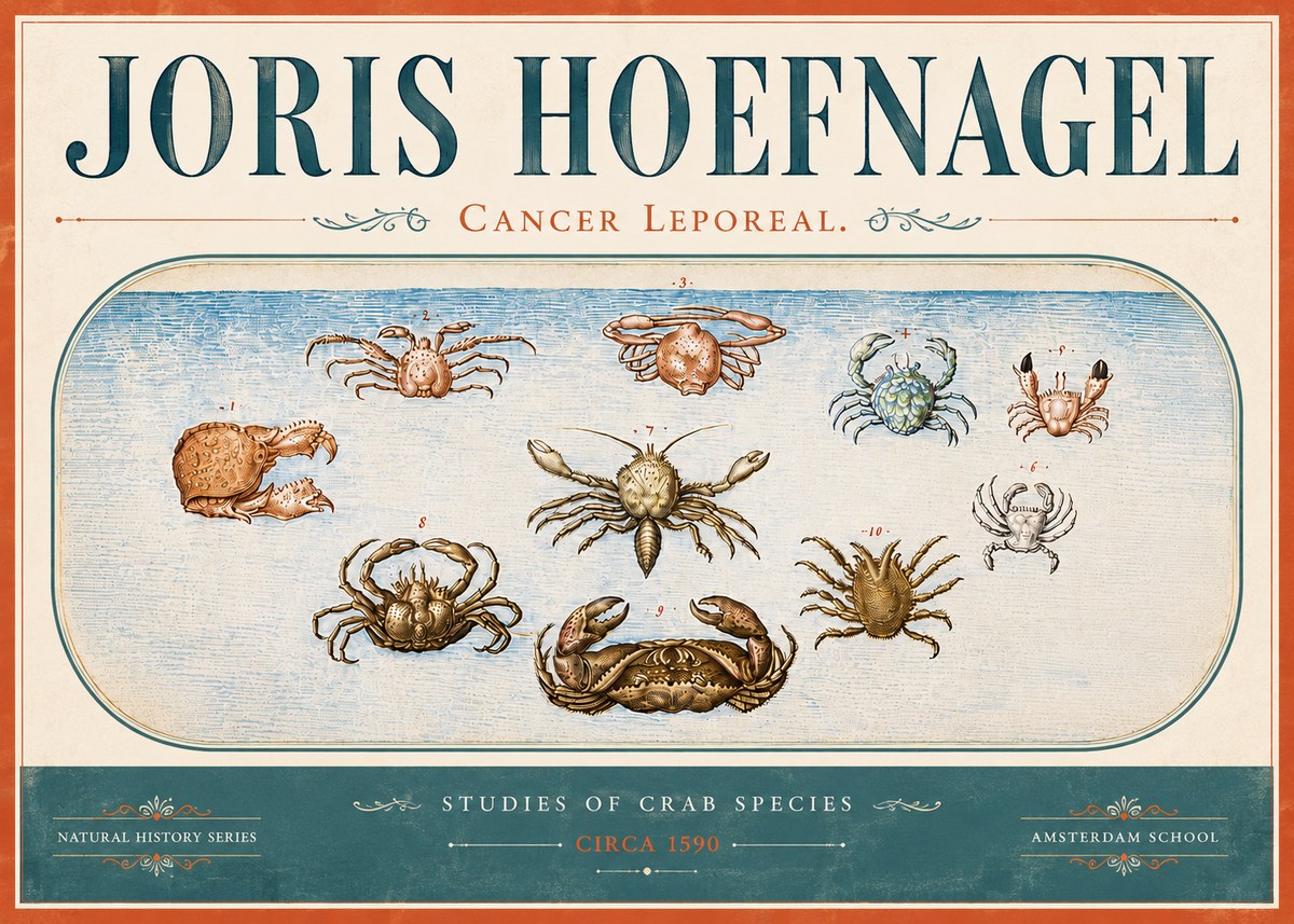Joris Hoefnagel Cancer Leporeal. No6 - Poszter