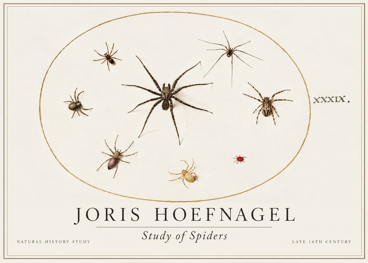 Joris Hoefnagel Studies of Spiders II No2 - Poszter