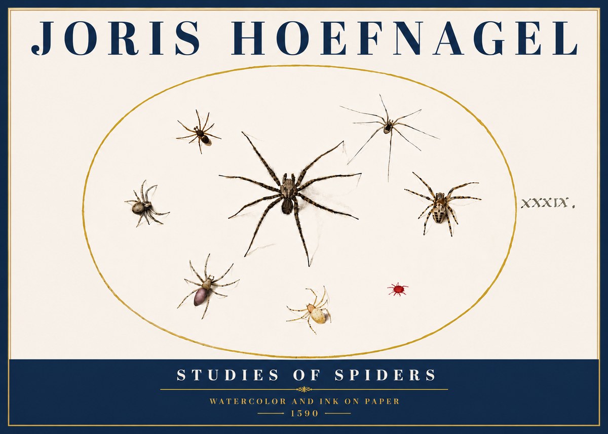 Joris Hoefnagel Studies of Spiders II No5 - Poszter
