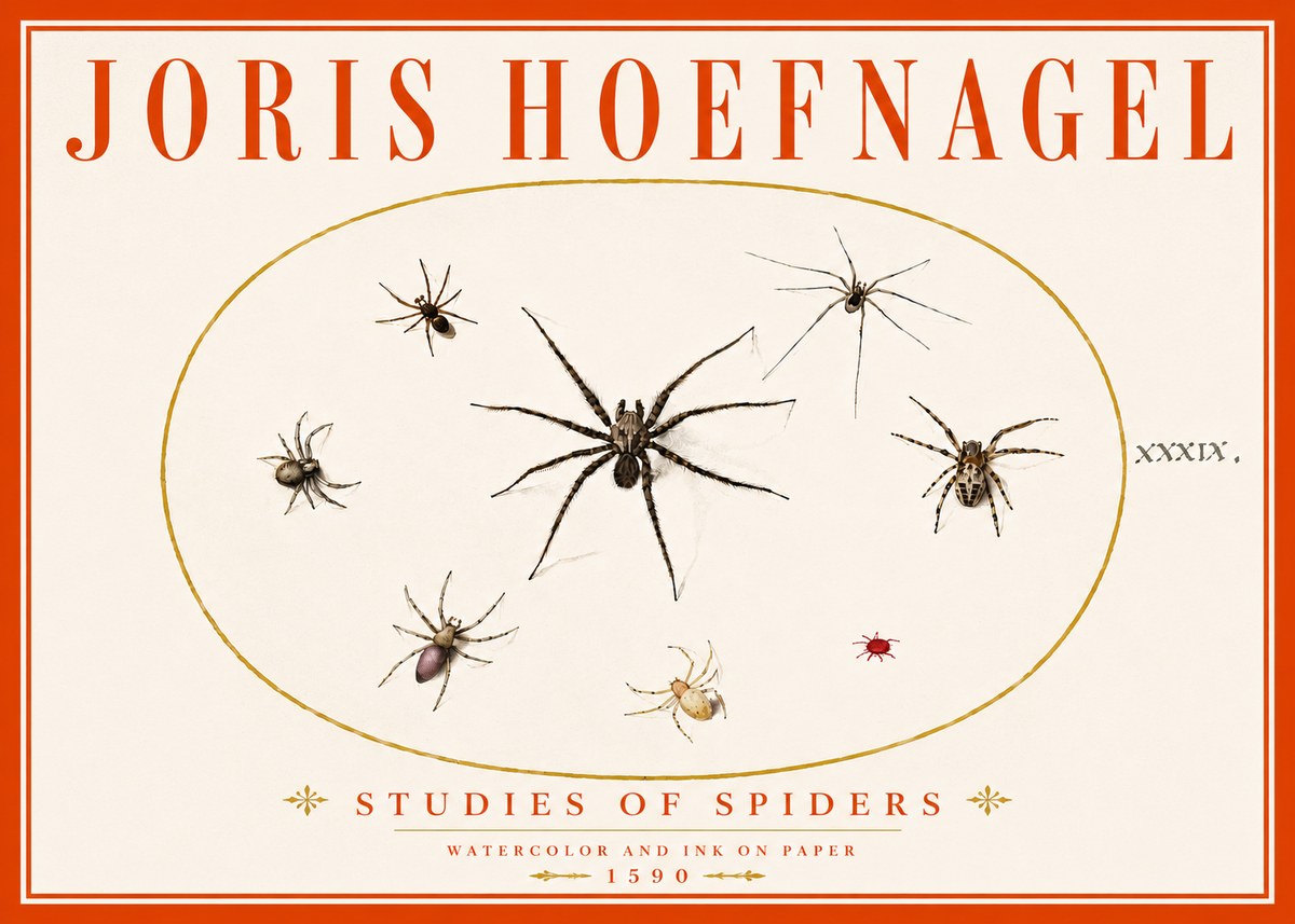 Joris Hoefnagel Studies of Spiders II No6 - Poszter