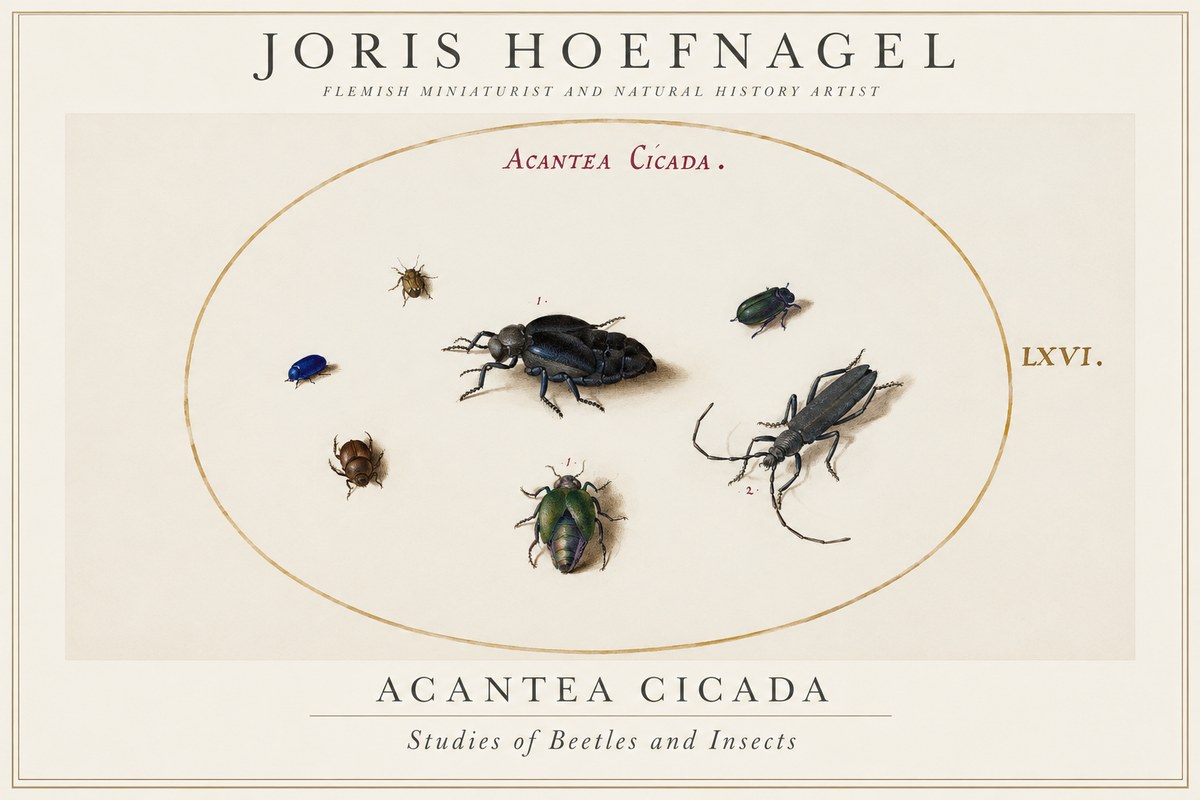 Joris Hoefnagel Acanthia Cicada No2 - Poszter