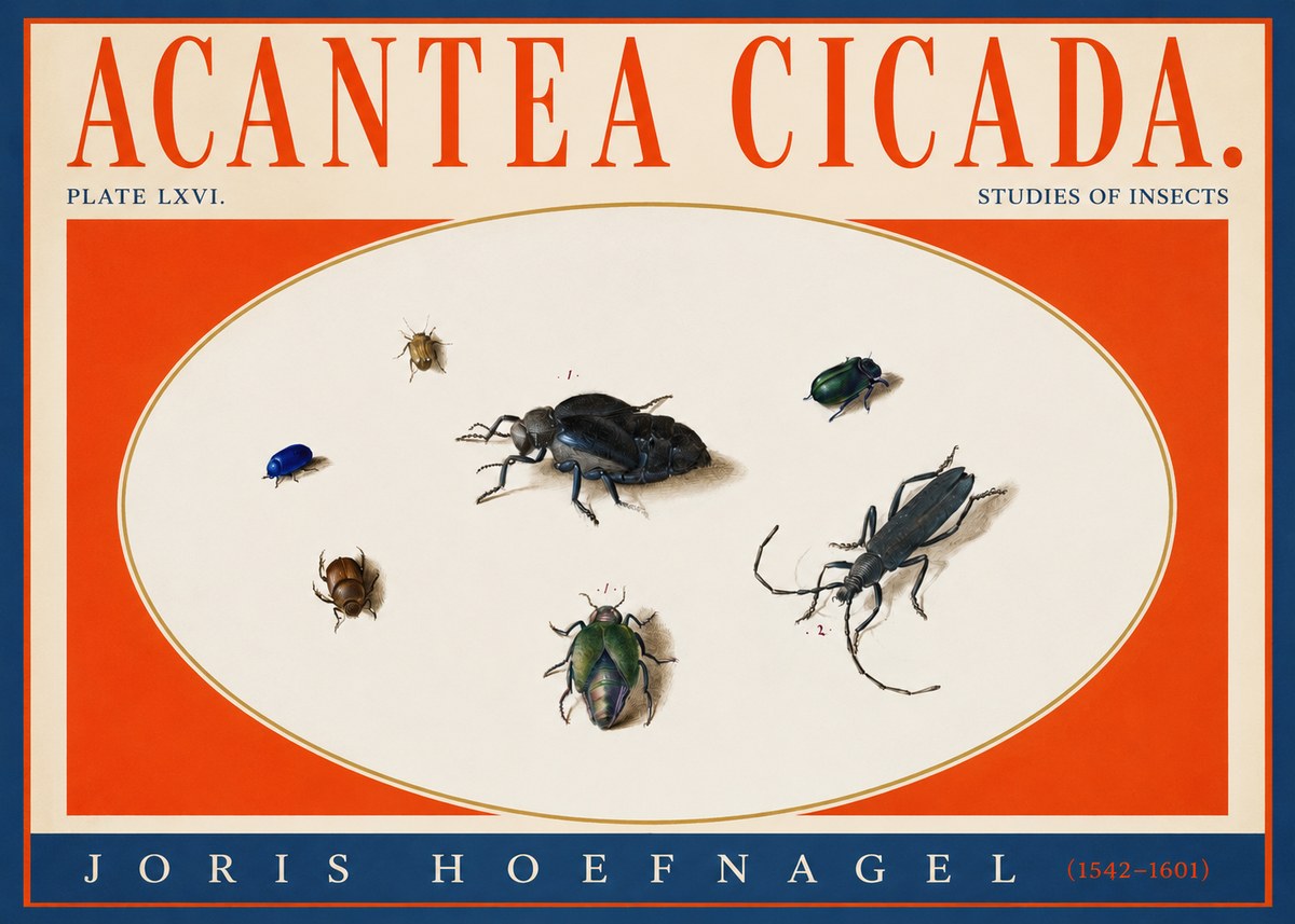 Joris Hoefnagel Acanthia Cicada No4 - Poszter