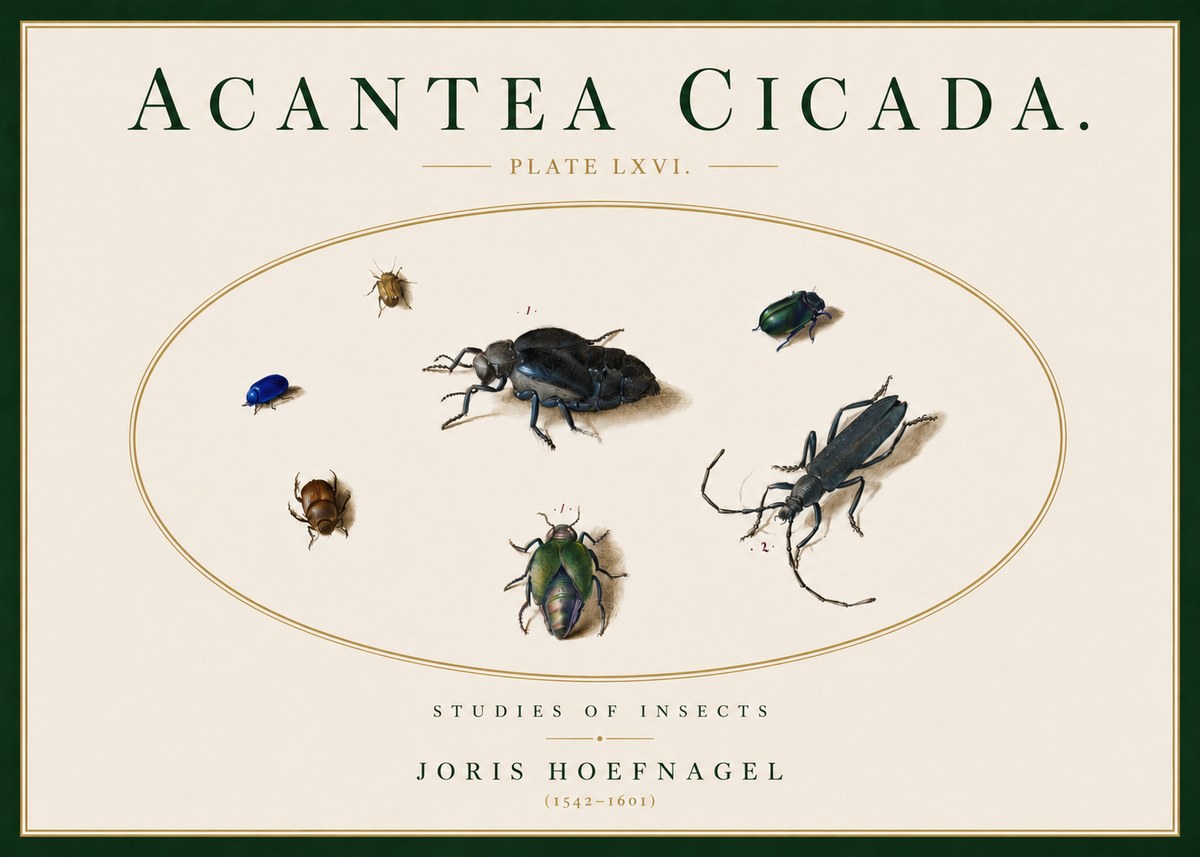 Joris Hoefnagel Acanthia Cicada No5 - Poszter