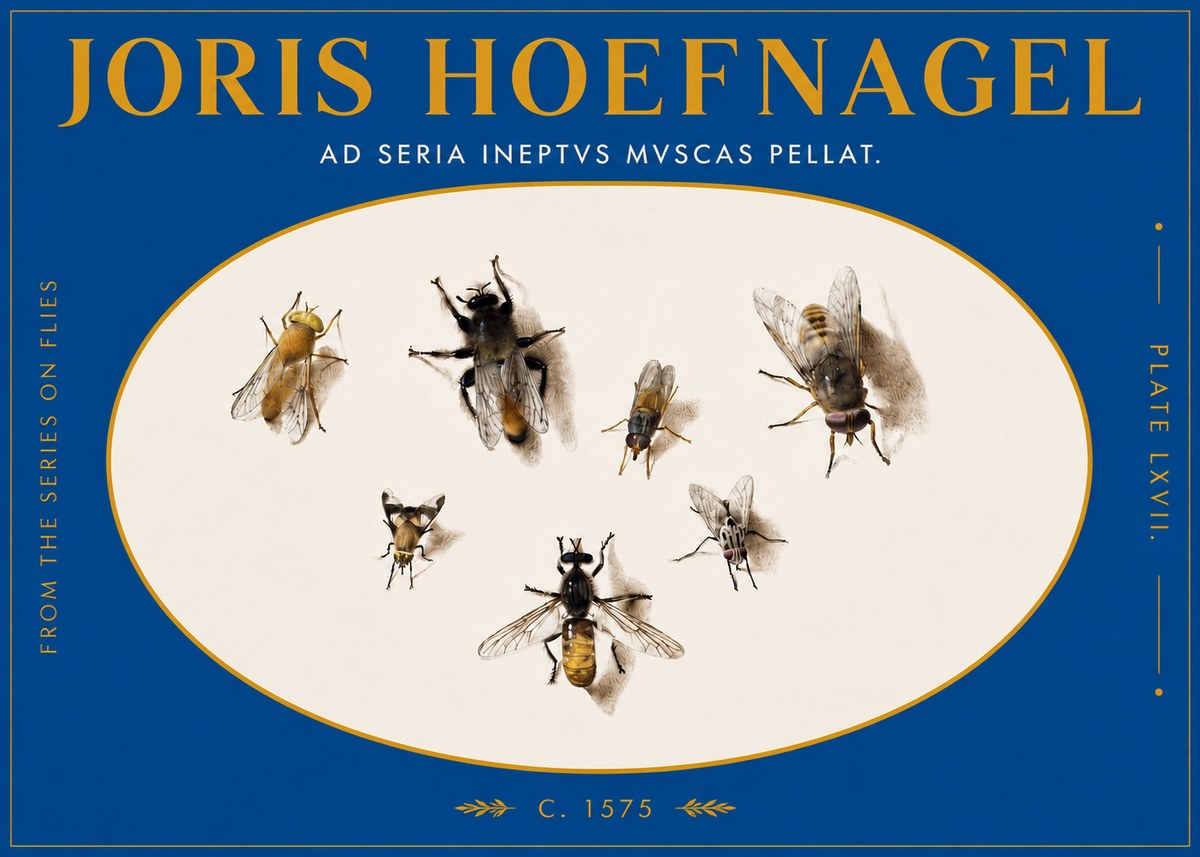 Joris Hoefnagel From the Series on Flies - Plate Lxvii. No3 - Poszter