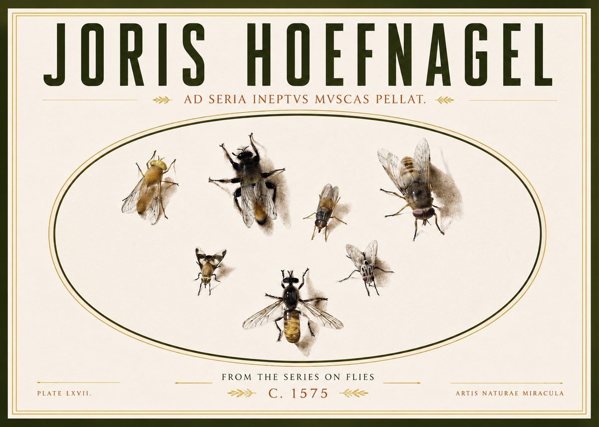 Joris Hoefnagel From the Series on Flies - Plate Lxvii. No4 - Poszter