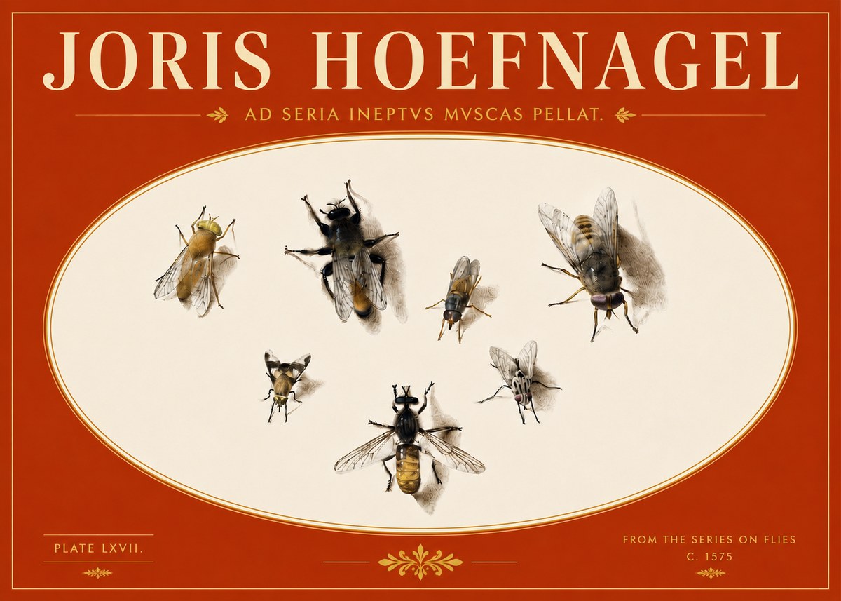 Joris Hoefnagel From the Series on Flies - Plate Lxvii. No5 - Poszter