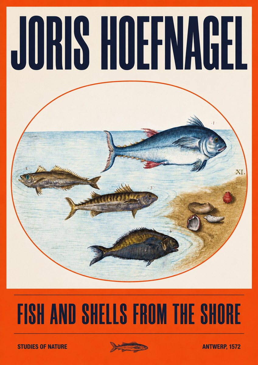 Joris Hoefnagel Fish and Shells from the Shore No2 - Poszter