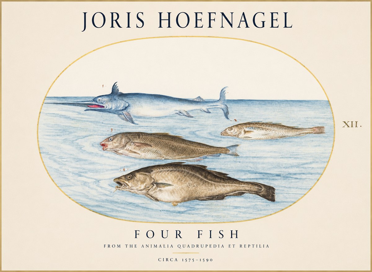 Joris Hoefnagel Four Fish No1 - Poszter