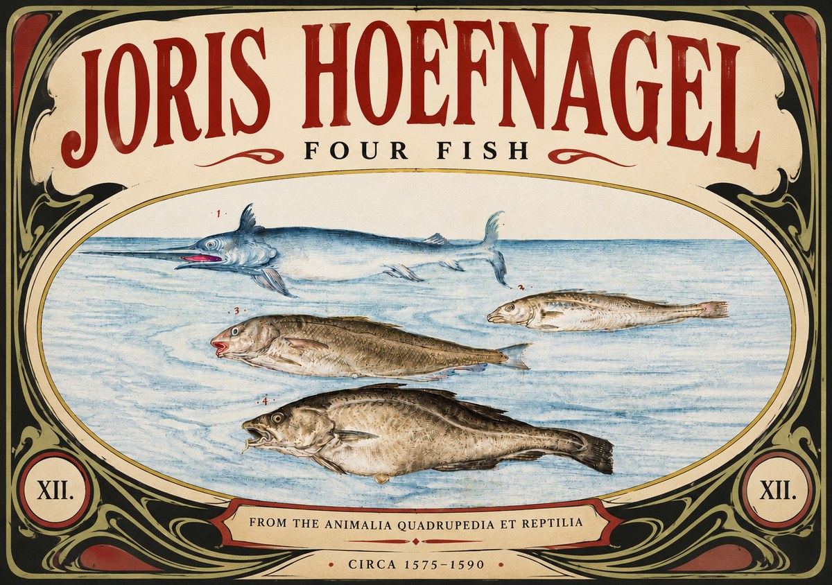 Joris Hoefnagel Four Fish No4 - Poszter