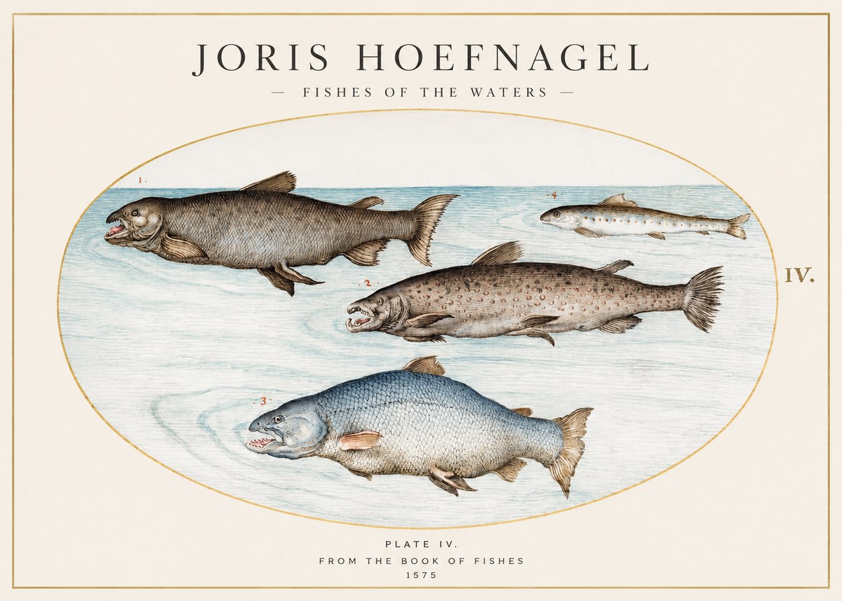 Joris Hoefnagel Fishes of the Waters I No1 - Poszter