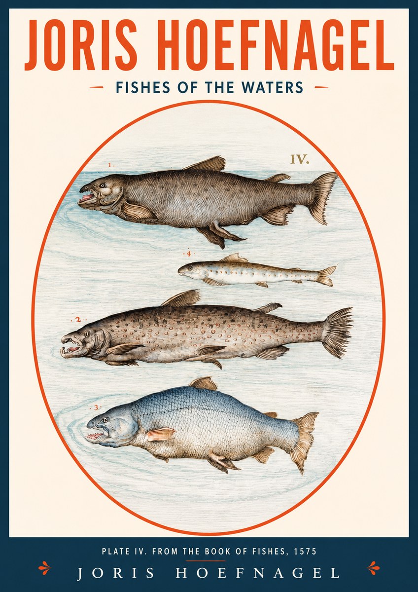 Joris Hoefnagel Fishes of the Waters I No2 - Poszter