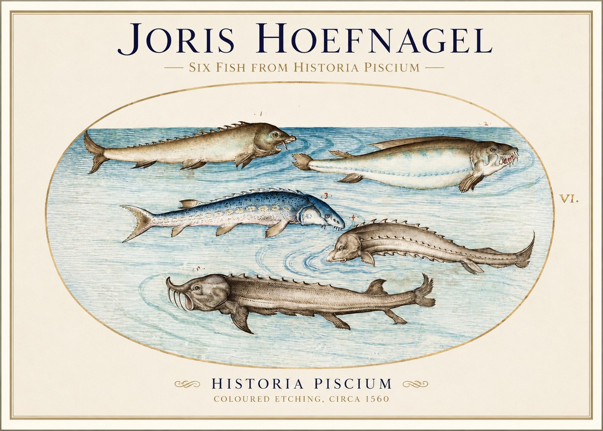 Joris Hoefnagel Fishes of Northern Waters No2 - Poszter