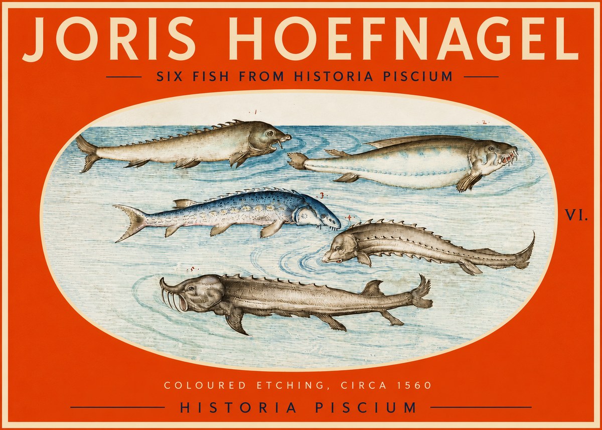 Joris Hoefnagel Fishes of Northern Waters No3 - Poszter