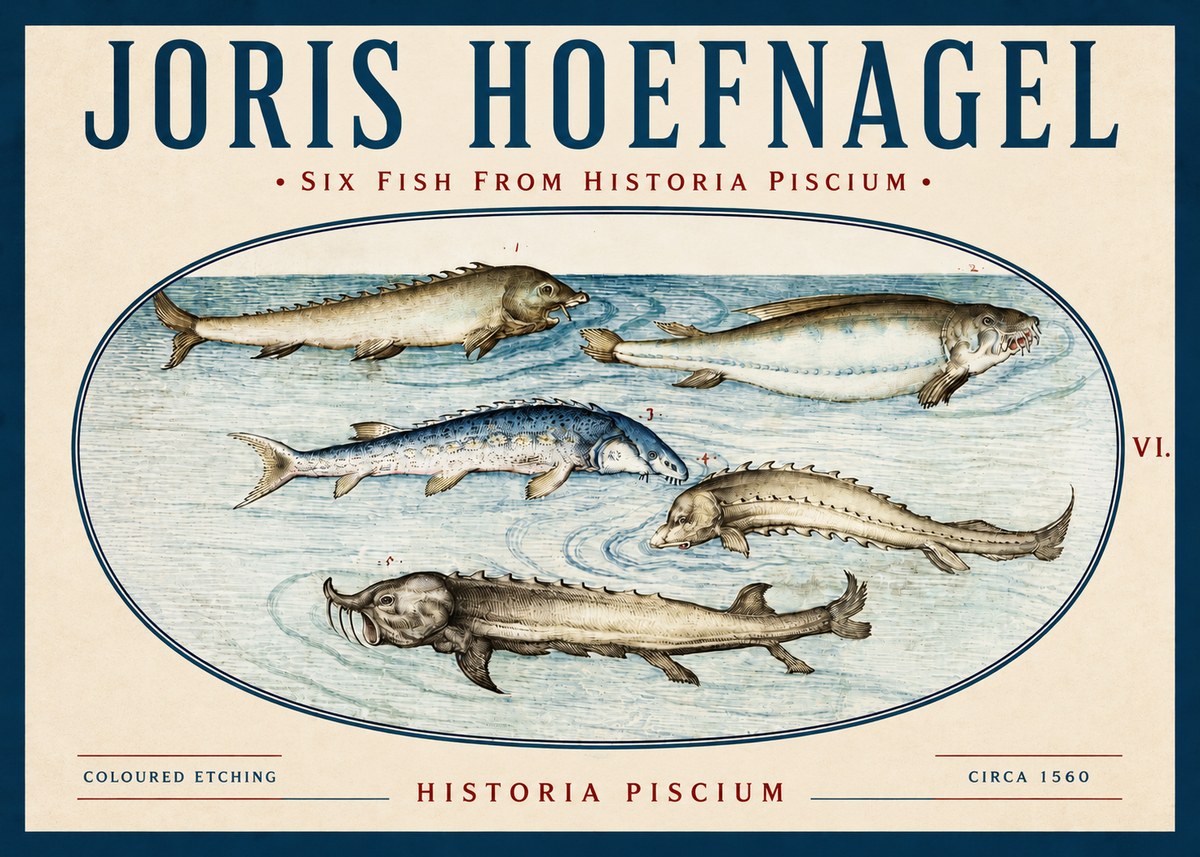 Joris Hoefnagel Fishes of Northern Waters No4 - Poszter