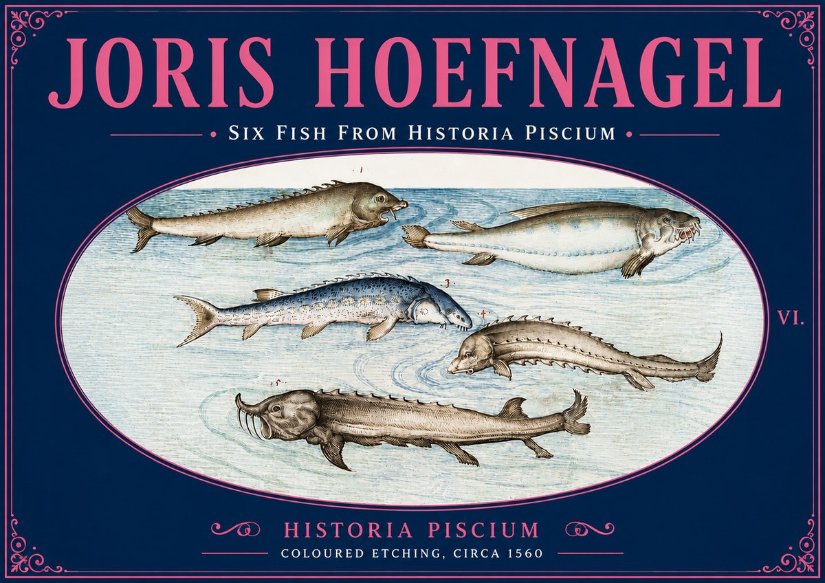 Joris Hoefnagel Fishes of Northern Waters No6 - Poszter
