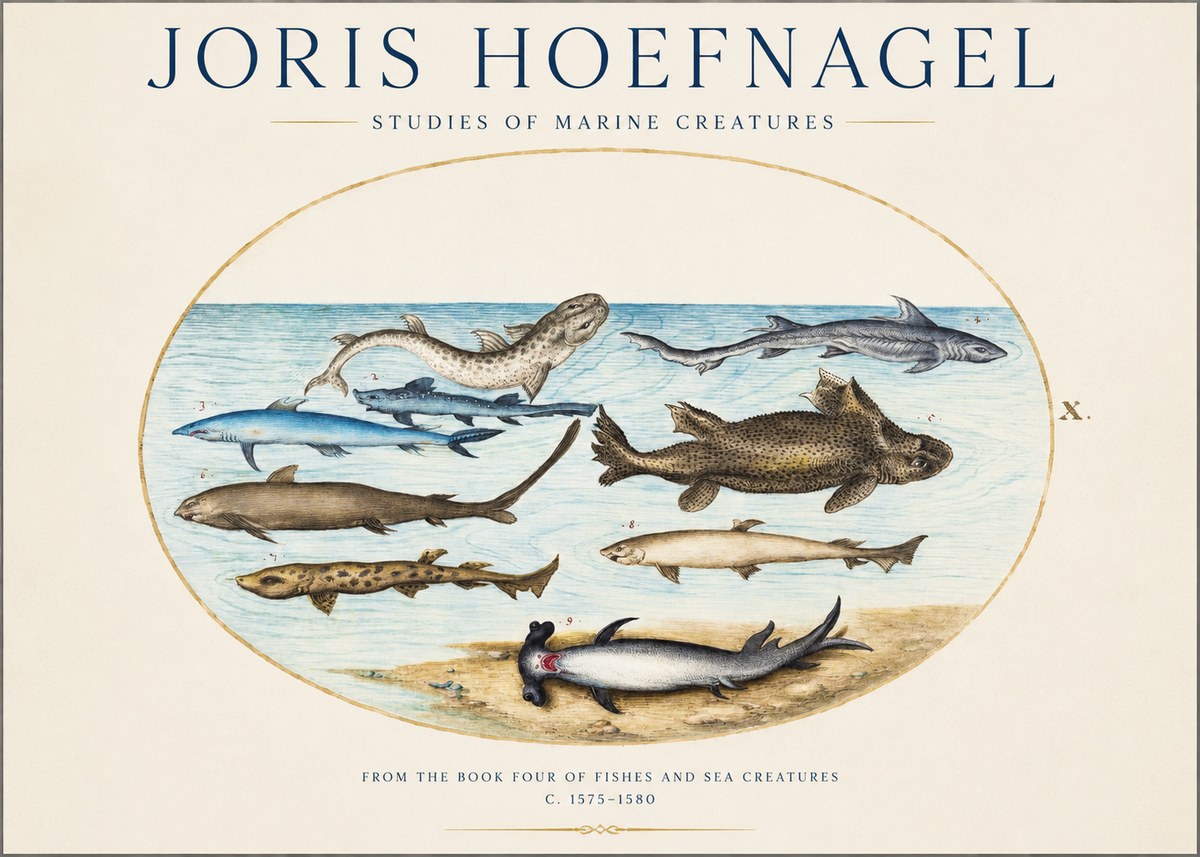 Joris Hoefnagel Studies of Marine Creatures No1 - Poszter