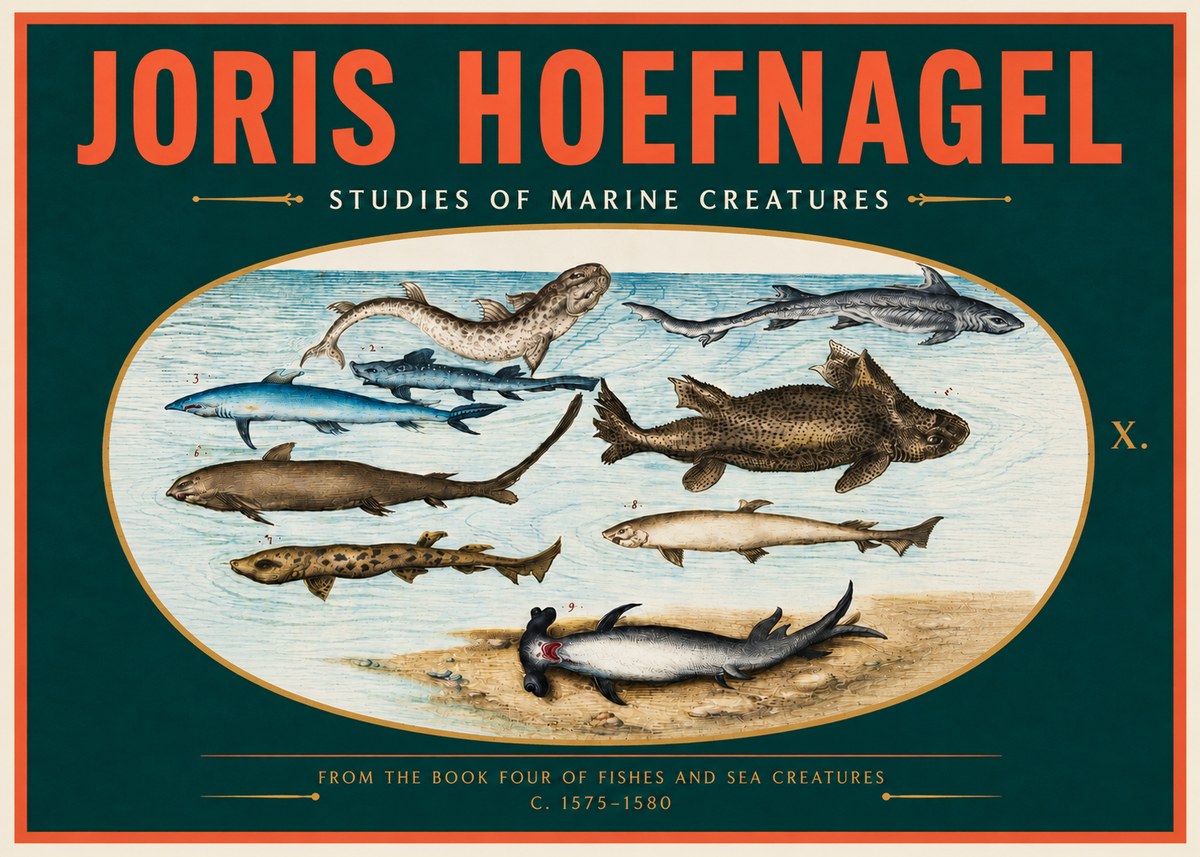 Joris Hoefnagel Studies of Marine Creatures No4 - Poszter