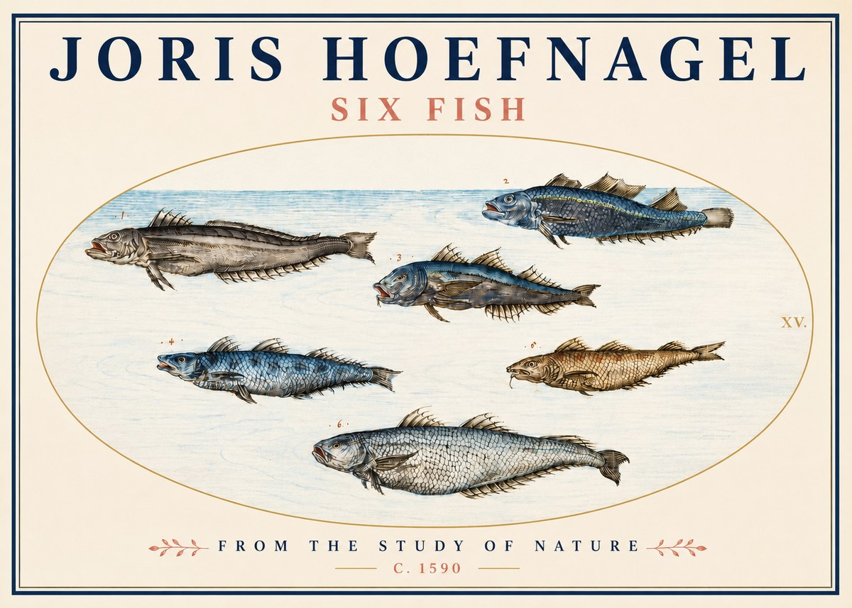 Joris Hoefnagel Six Fish No3 - Poszter