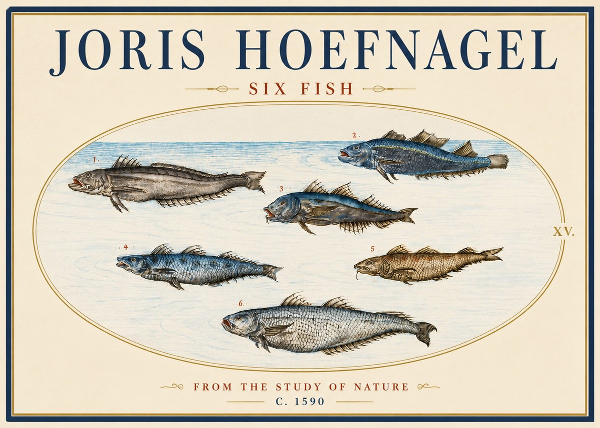 Joris Hoefnagel Six Fish No6 - Poszter