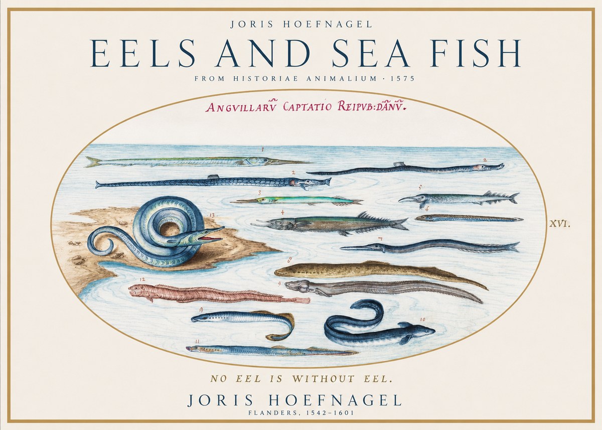 Joris Hoefnagel Eels and Sea Fish No1 - Poszter