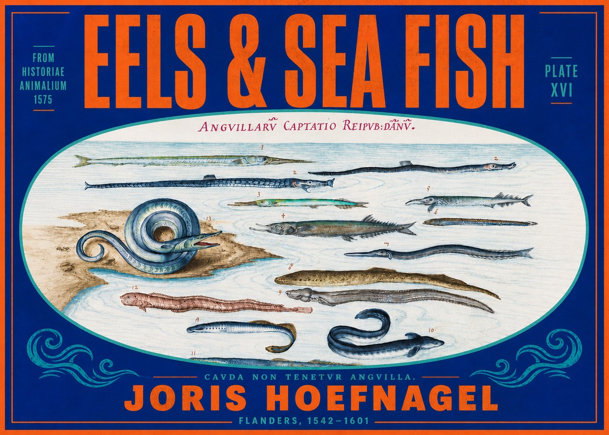 Joris Hoefnagel Eels and Sea Fish No4 - Poszter