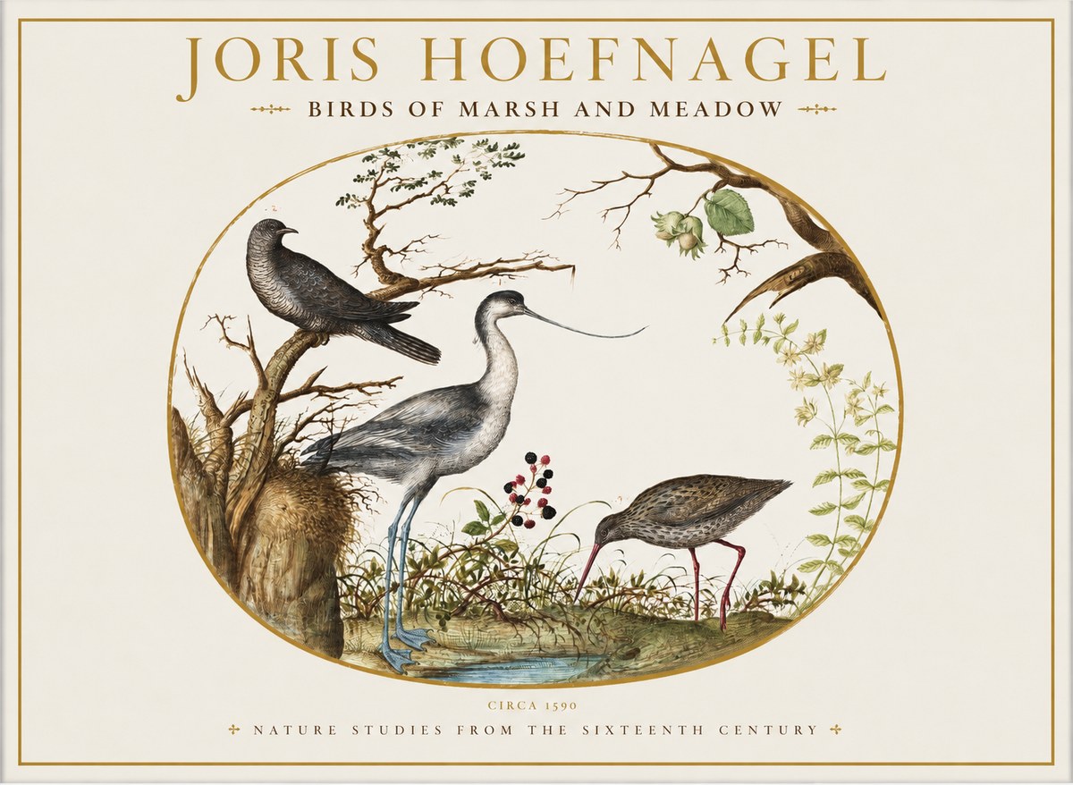 Joris Hoefnagel Birds of Marsh and Meadow No1 - Poszter
