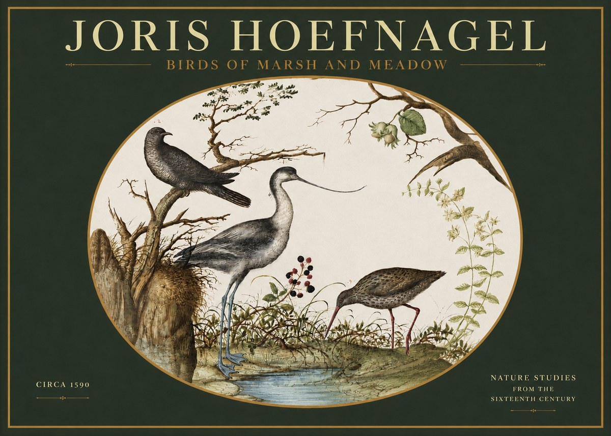 Joris Hoefnagel Birds of Marsh and Meadow No2 - Poszter