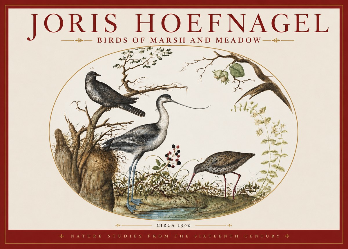 Joris Hoefnagel Birds of Marsh and Meadow No3 - Poszter