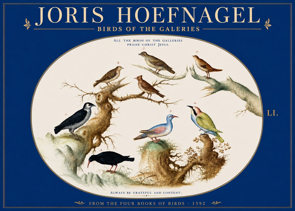 Joris Hoefnagel Birds of the Galeries No3 - Poszter