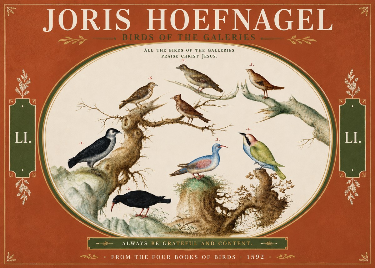 Joris Hoefnagel Birds of the Galeries No4 - Poszter